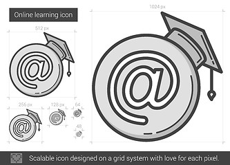 Image showing Online learning line icon.