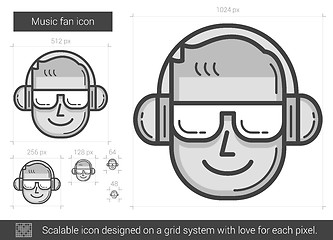 Image showing Music fan line icon.