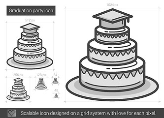 Image showing Graduation party line icon.