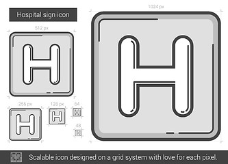 Image showing Hospital sign line icon.