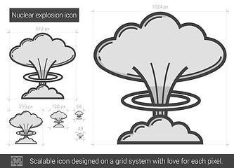 Image showing Nuclear explosion line icon.