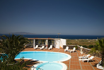 Image showing swimming pool greek islands santorini