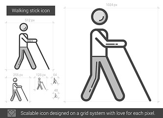 Image showing Walking stick line icon.