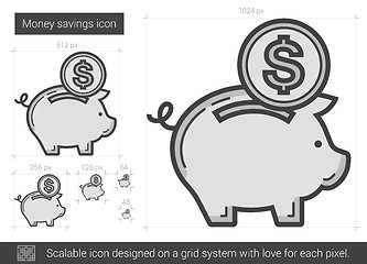 Image showing Money savings line icon.