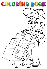 Image showing Coloring book warehouse worker