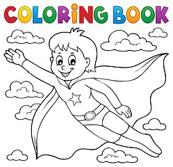 Image showing Coloring book super hero boy theme 1