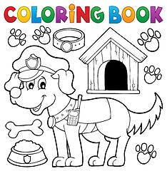 Image showing Coloring book with police dog