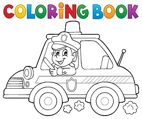 Image showing Coloring book police car theme 1