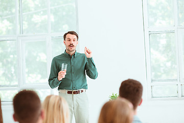 Image showing Speaker at Business Meeting in the conference hall.