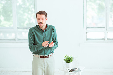 Image showing Speaker at Business Meeting in the conference hall.