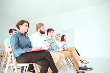 Image showing The people at Business Meeting in the conference hall.