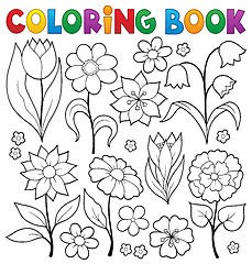 Image showing Coloring book flower topic 2