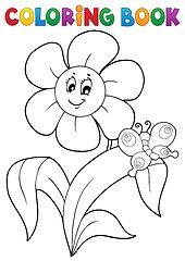 Image showing Coloring book flower topic 4