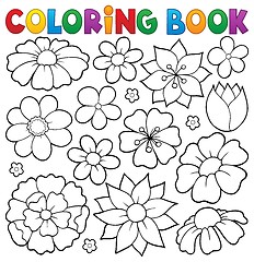 Image showing Coloring book flower topic 1