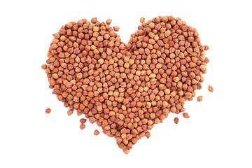 Image showing Dried black chickpeas in a heart shape