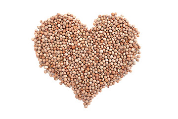Image showing Dried pigeon peas in a heart shape