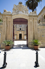 Image showing entry gate vilhena palace mdina malta