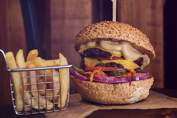 Image showing Big tasty burger