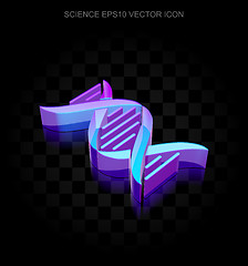 Image showing Science icon: 3d neon glowing DNA made of glass, EPS 10 vector.