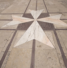 Image showing interior courtyard vilhena palace tile maltese cross mdina malta