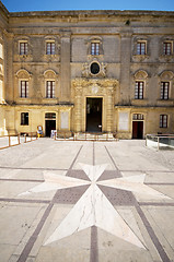 Image showing interior courtyard vilhena palace tile maltese cross mdina malta