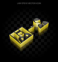 Image showing Law icon: Yellow 3d Criminal Freed made of paper, transparent shadow, EPS 10 vector.