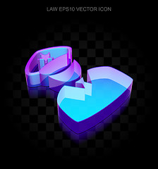 Image showing Law icon: 3d neon glowing Police made of glass, EPS 10 vector.