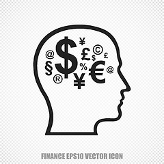 Image showing Finance vector Head With Finance Symbol icon. Modern flat design.