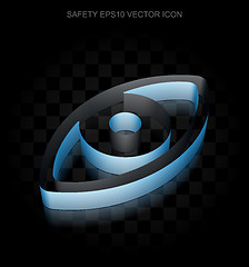 Image showing Protection icon: Blue 3d Eye made of paper, transparent shadow, EPS 10 vector.