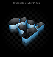 Image showing Business icon: Blue 3d Business Meeting made of paper, transparent shadow, EPS 10 vector.