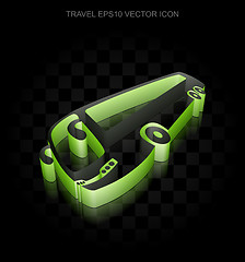 Image showing Travel icon: Green 3d Bus made of paper, transparent shadow, EPS 10 vector.