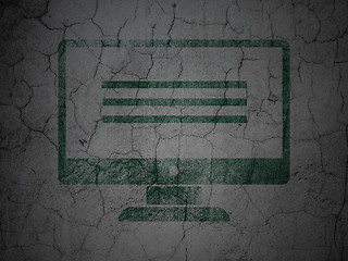 Image showing Web design concept: Monitor on grunge wall background