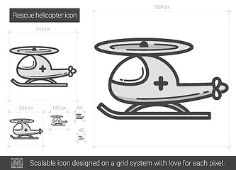 Image showing Rescue helicopter line icon.