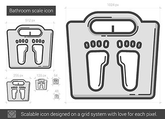 Image showing Bathroom scale line icon.