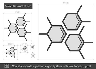 Image showing Molecular structure line icon.