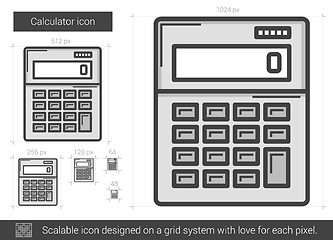 Image showing Calculator line icon.