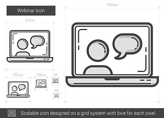 Image showing Webinar line icon.