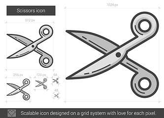 Image showing Scissors line icon.