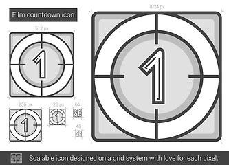 Image showing Film countdown line icon.