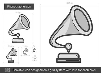 Image showing Phonographe line icon.