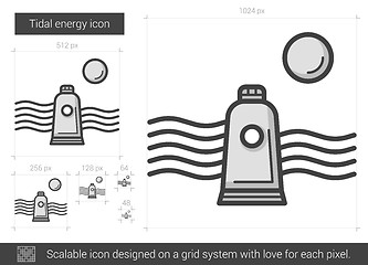 Image showing Tidal energy line icon.