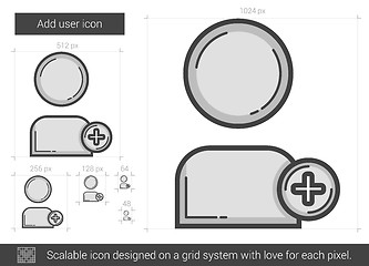 Image showing Add user line icon.