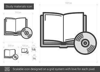 Image showing Study materials line icon.