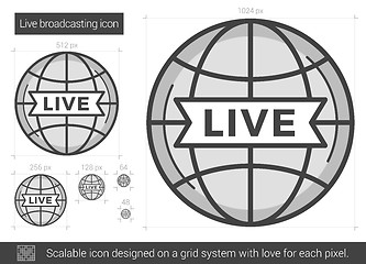 Image showing Live broadcasting line icon.