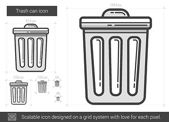 Image showing Trash can line icon.