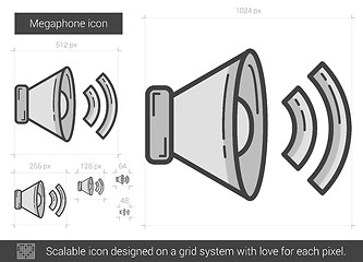 Image showing Megaphone line icon.