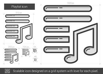 Image showing Playlist line icon.