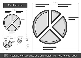 Image showing Pie chart line icon.