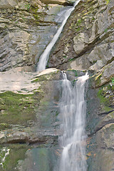 Image showing Double waterfall and rocks, Perino river, Valtrebbia, Italy