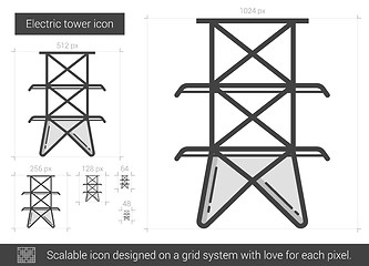 Image showing Electric tower line icon.